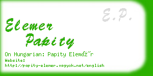 elemer papity business card